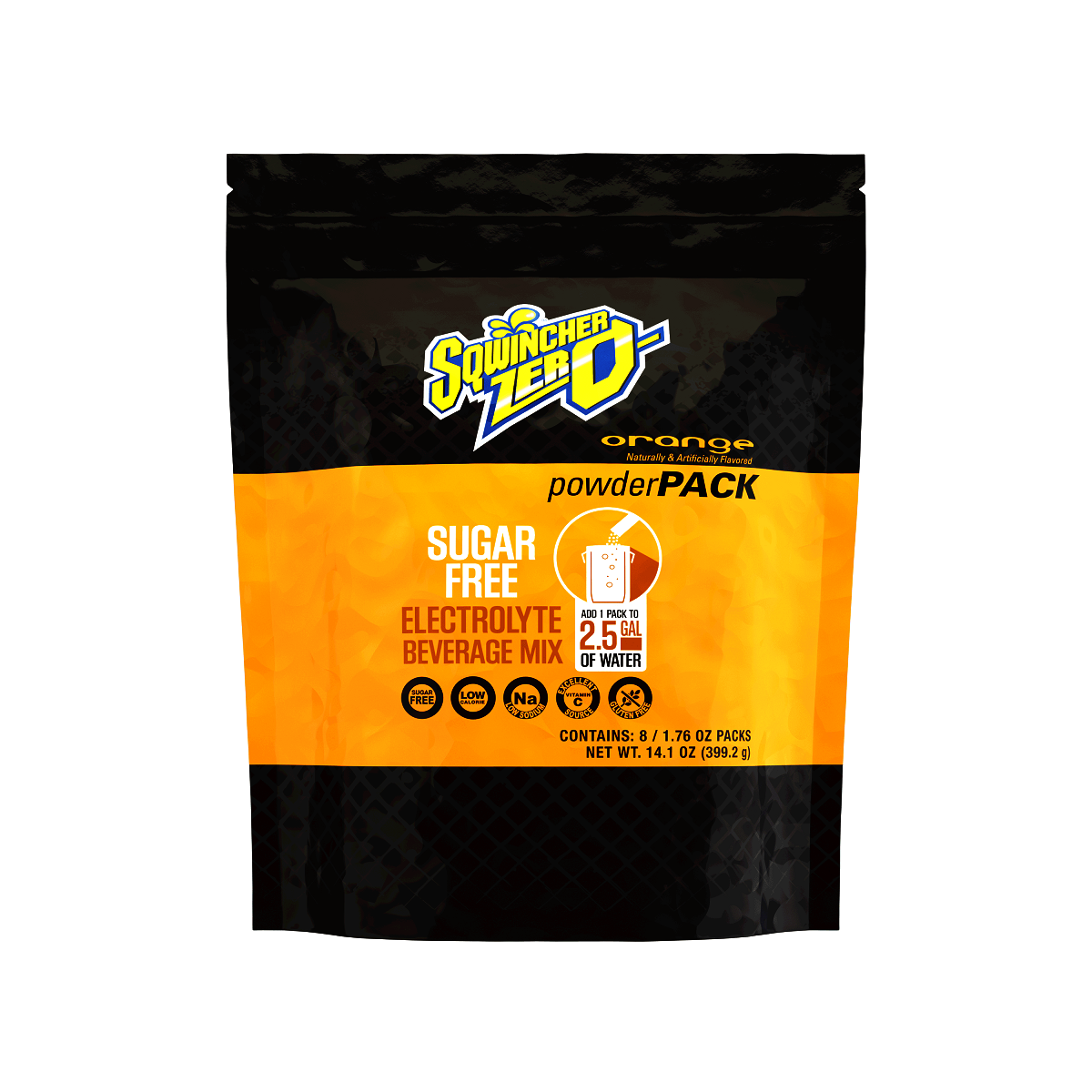 Sqwincher® 1.76 Ounce Orange Flavor Powder Pack ZERO Bag Sugar Free/Low Calorie Electrolyte Drink