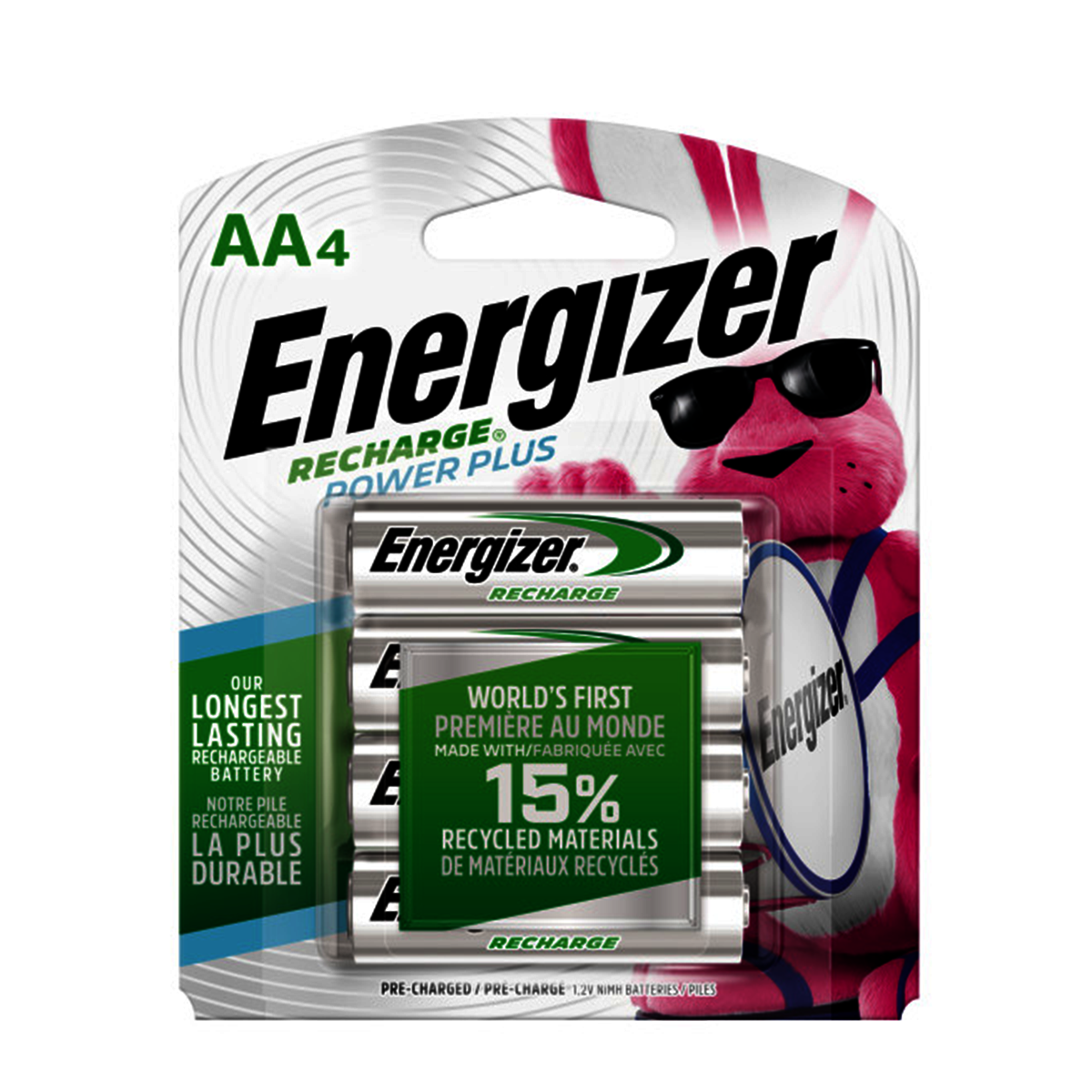 Energizer® Nickel-Metal Hydride 1.2 Volt AA Rechargeable Batteries (4 Per Package)