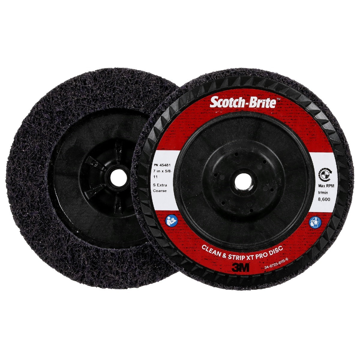 3M™ 7" X 5/8" Extra Coarse Grade Silicon Carbide Scotch-Brite™ Purple Disc