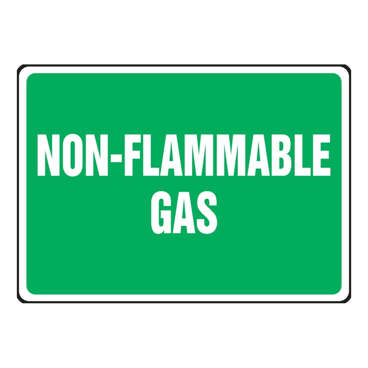 AccuformNMC™ 10" X 14" Green/White Aluminum Safety Sign "NON-FLAMMABLE GAS"