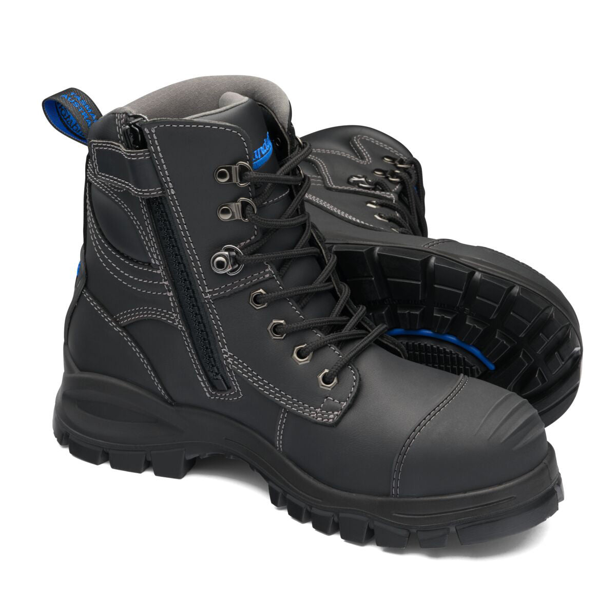 Blundstone Size Men's 11/Women's 13 Black #997 Leather Steel Toe Boots With Rubber