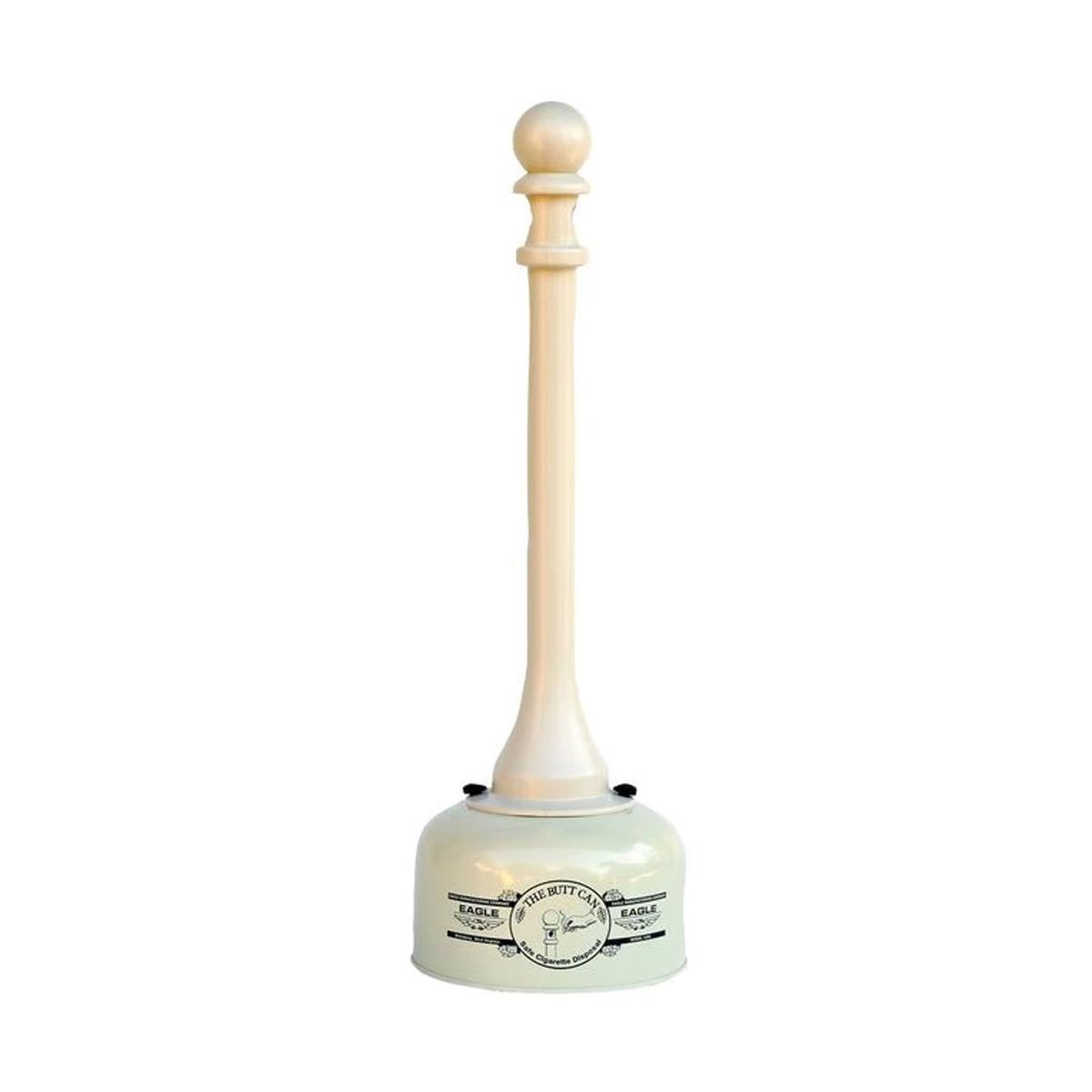 Eagle 2 Gallon Beige Galvanized Steel Cigarette Butt Receptacle