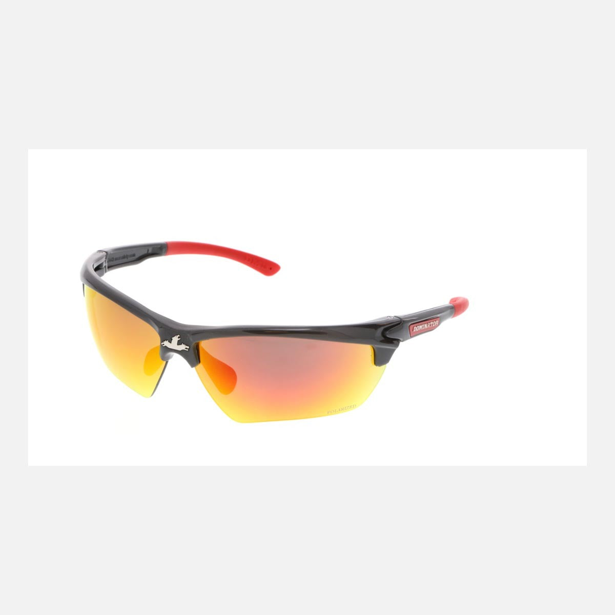 Crews Dominator™ 3 Black And Red Safety Glasses With Red Mirror/Hard Coat Lens