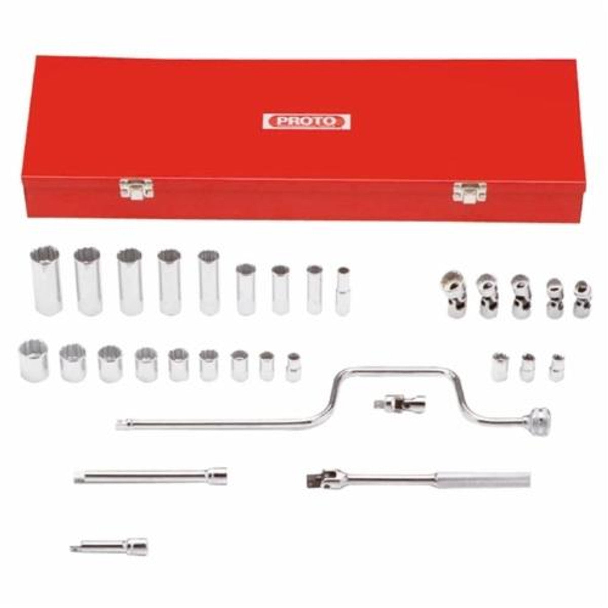 Proto J52138 3/8" Drive - 12 And 8 Point 33-Piece Combination Socket Set