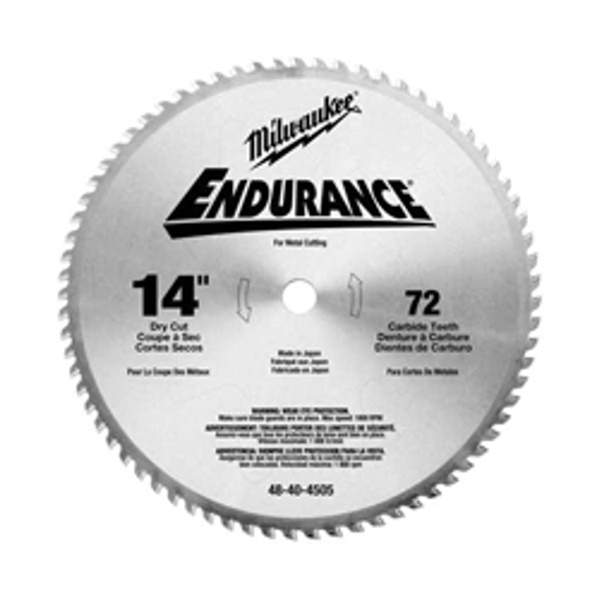 Milwaukee 48-40-4505 14" 72T Circular Saw Blade, Carbide Tipped