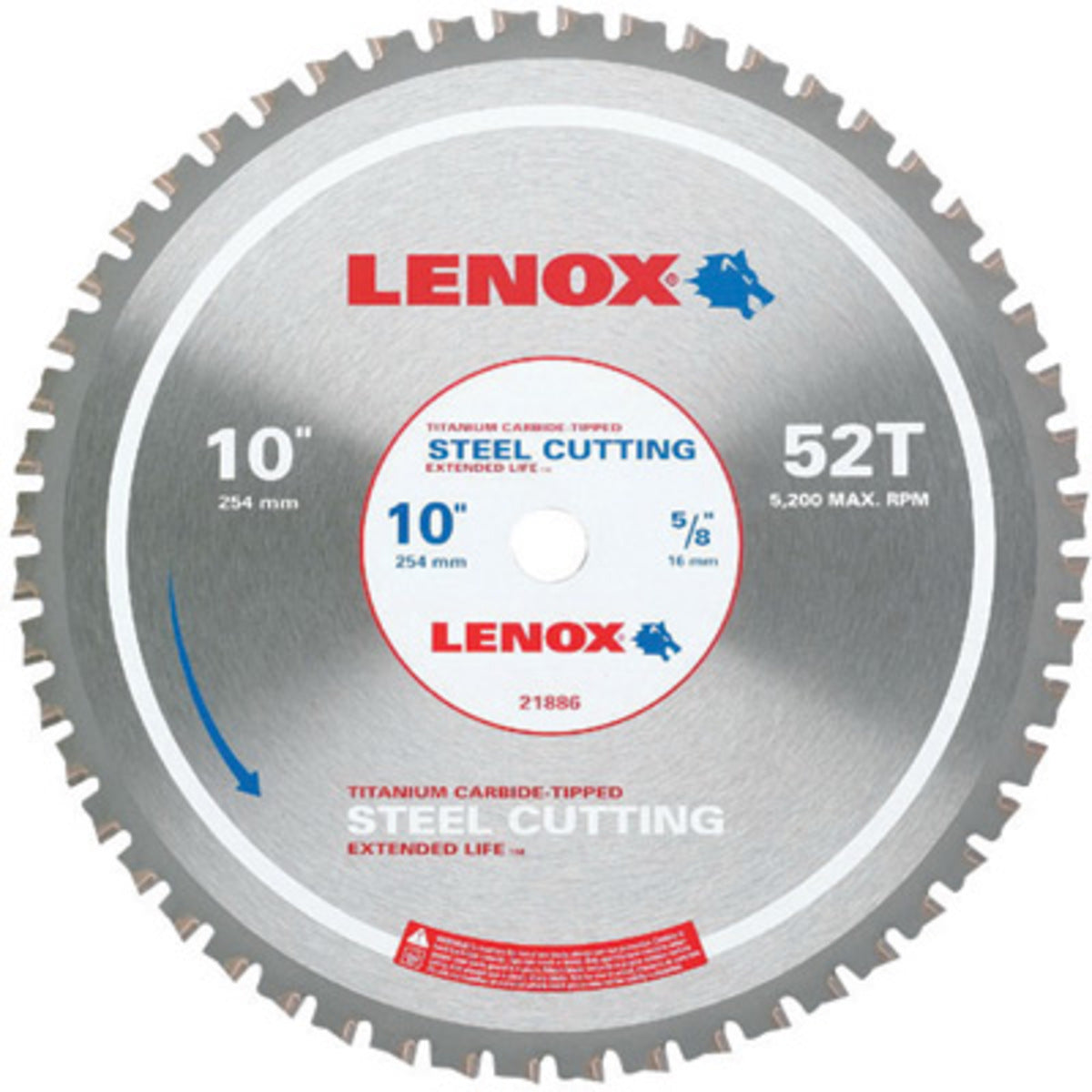 Lenox® 10" 52 Teeth Extended Life™ Titanium Carbide Tipped Circular Saw Blade