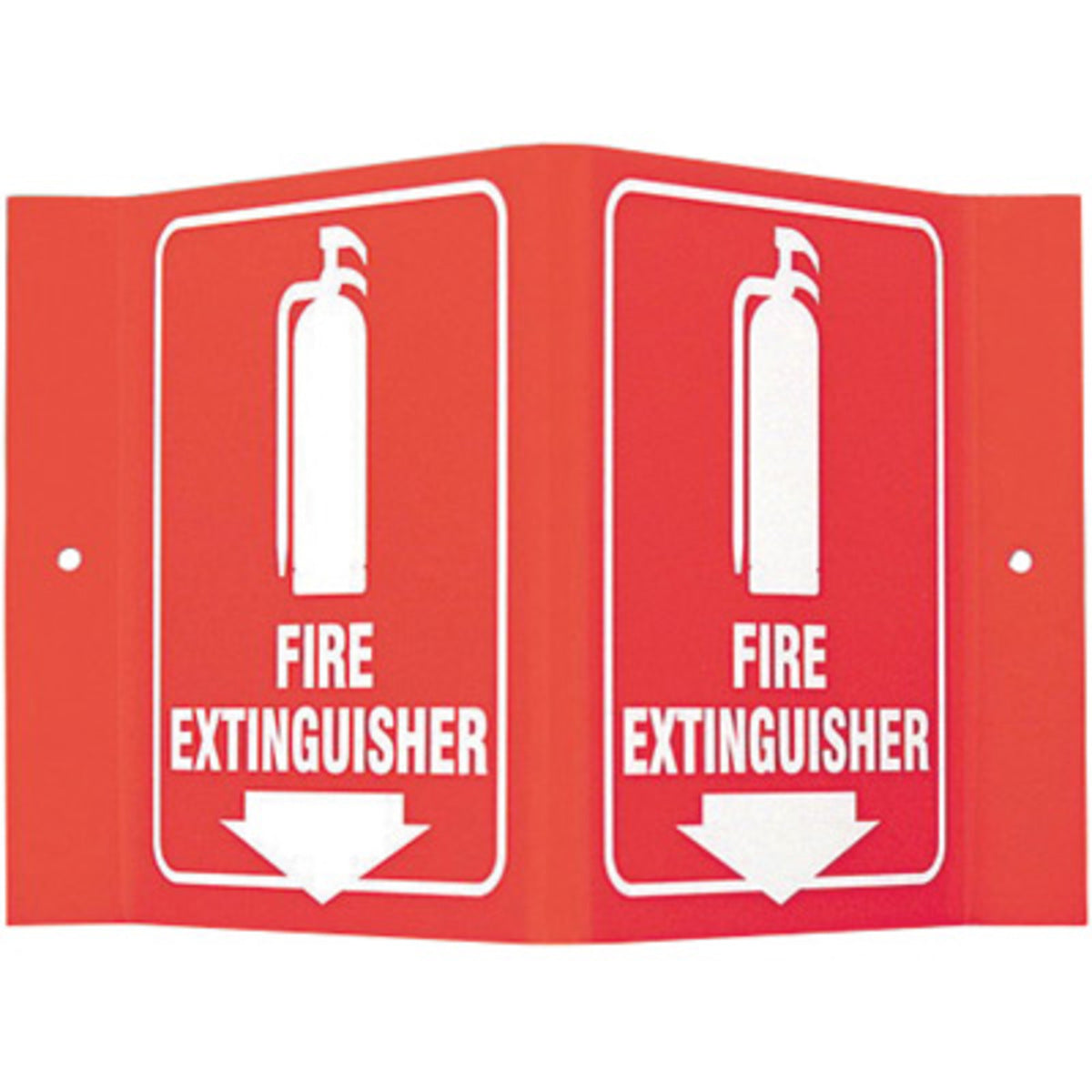 Brady® 6" X 8" X 4" White And Red Durable Acrylic Safety Sign "Fire Extinguisher"