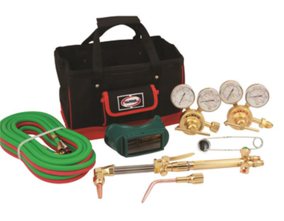 Harris® Model 43-425-300 Pipeliner® Deluxe Heavy Duty All Fuels/Acetylene/Oxygen Brazing/Cutting/Heating/Welding Outfit CGA-300 With Handle Equipped FlashGuard® Check Valves