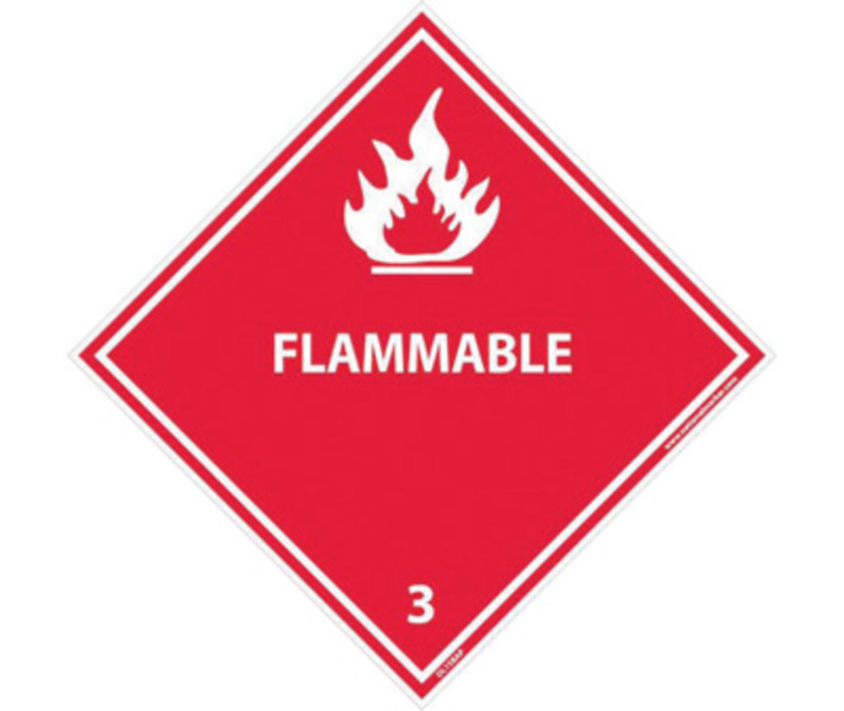 AccuformNMC™ 4" X 4" Red/White Pressure Sensitive/Adhesive Backed Vinyl (500 Per Roll) "FLAMMABLE 3"