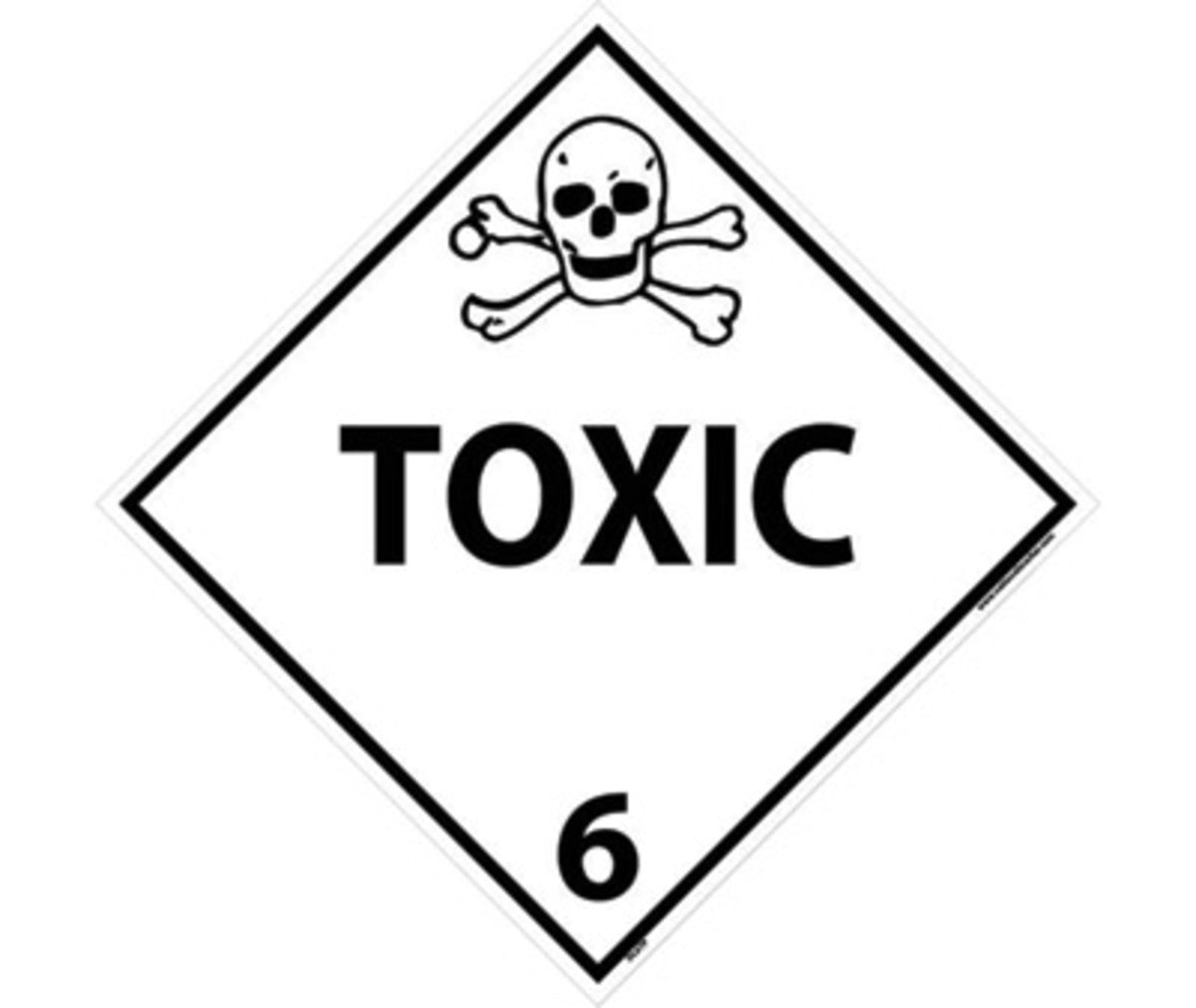 AccuformNMC™ 4" X 4" Black/White Pressure Sensitive/Adhesive Backed Vinyl (500 Per Roll) "TOXIC 6"
