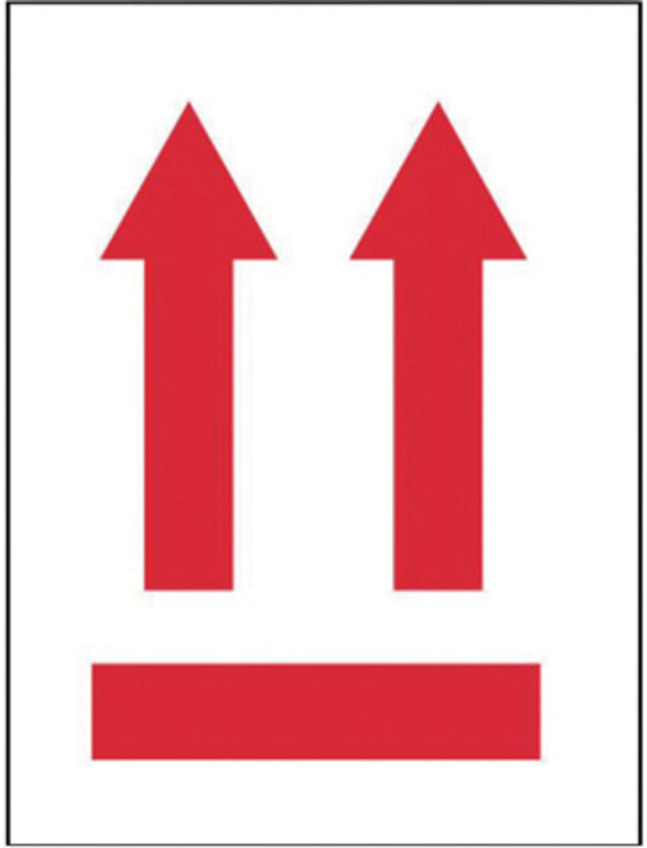 AccuformNMC™ 4" X 3" Red/White Pressure Sensitive/Adhesive Backed Paper (500 Per Roll) "UP ARROWS"