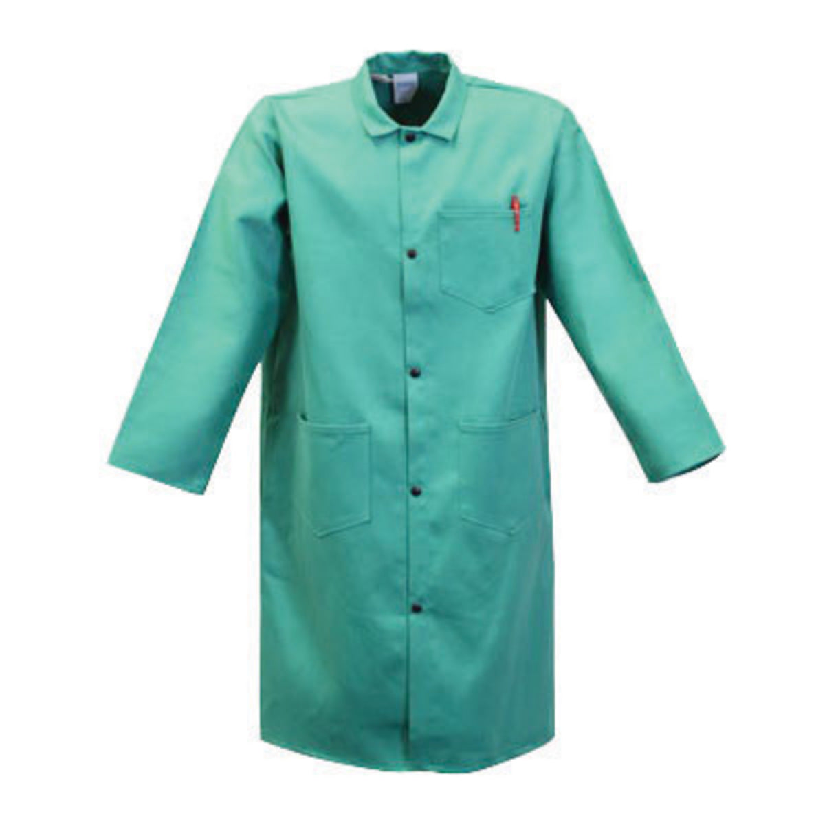 Stanco Safety Products™ Large Green Cotton Flame Resistant Jacket With Front Snap Closure