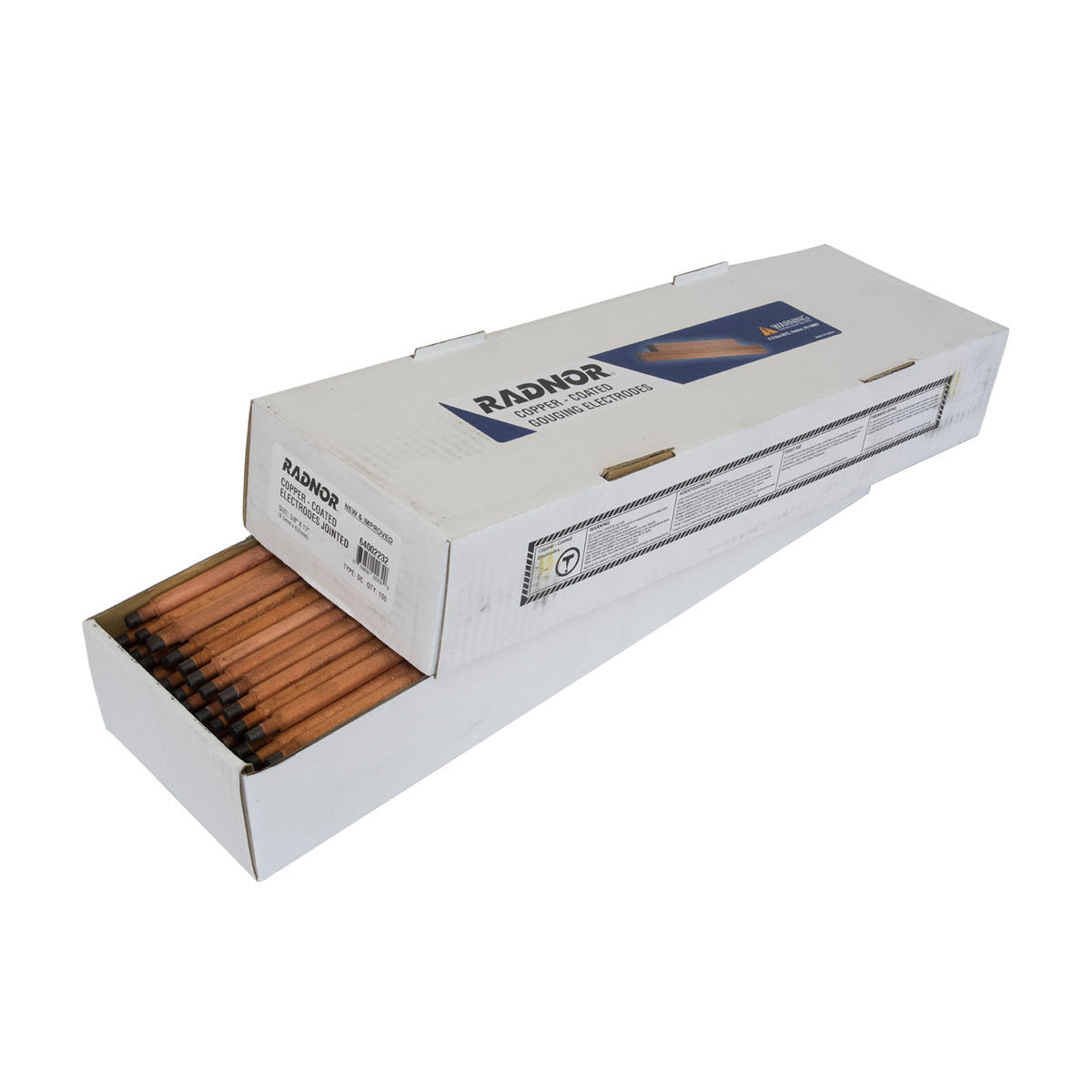 RADNOR™ 3/8" X 17" DC Jointed Copperclad Arc Gouging Electrode (100 Each Per Box)