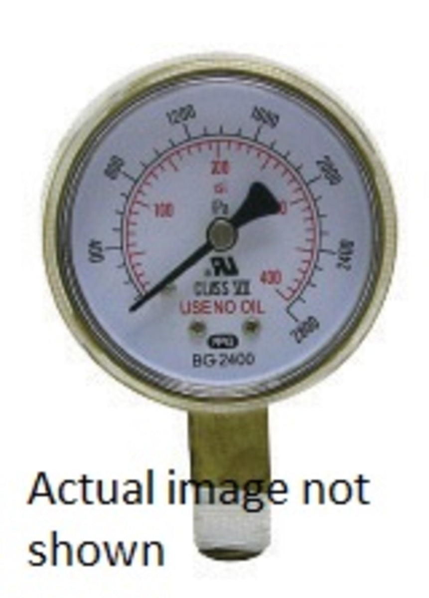 RADNOR™ 2 1/2" X 200 PSI Brass Replacement Regulator Gauge