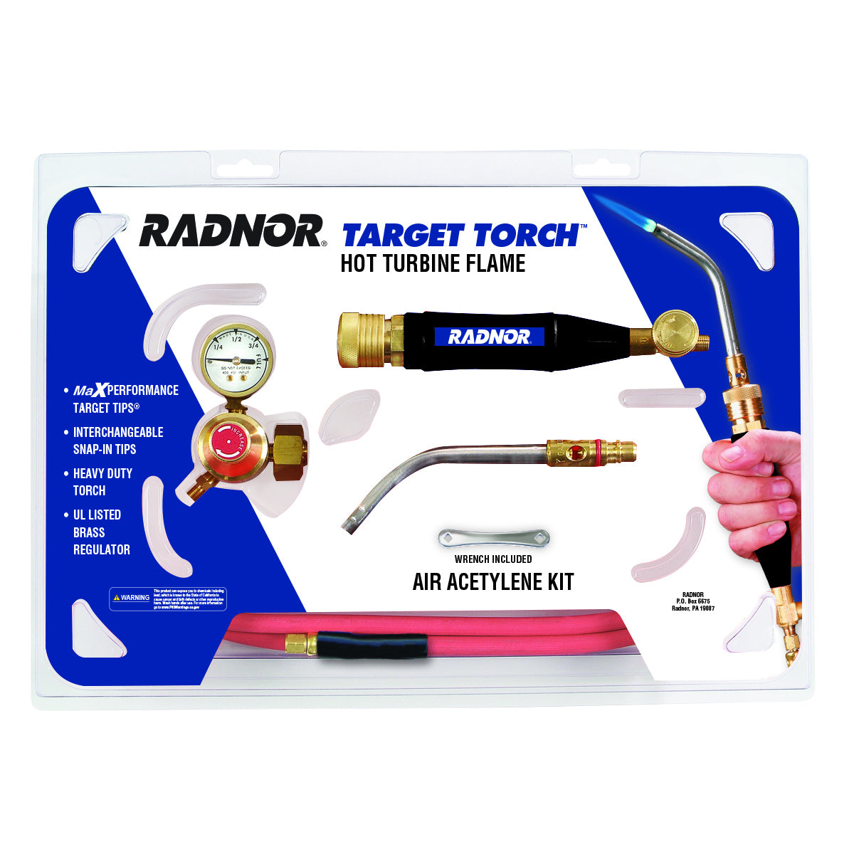 RADNOR™ Target Torch™ Air/Acetylene 12" X 17.5" Torch Kit