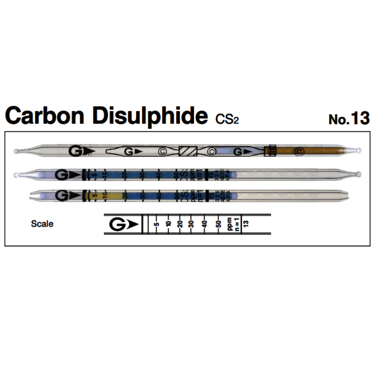 Gastec™ Glass Carbon Disulfide Detector Tube, Blue To Yellow Color Change