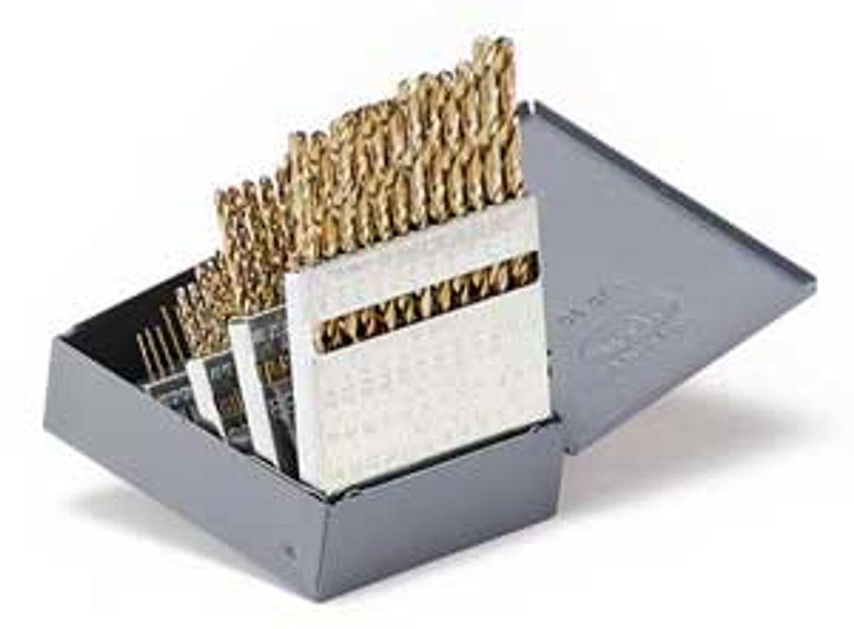 GI Tool 120415 60-Piece HSS Drill SET, 1-60 Numbers, Jobber Length, Heavy-Duty, 135 Deg.Split Point, Straw