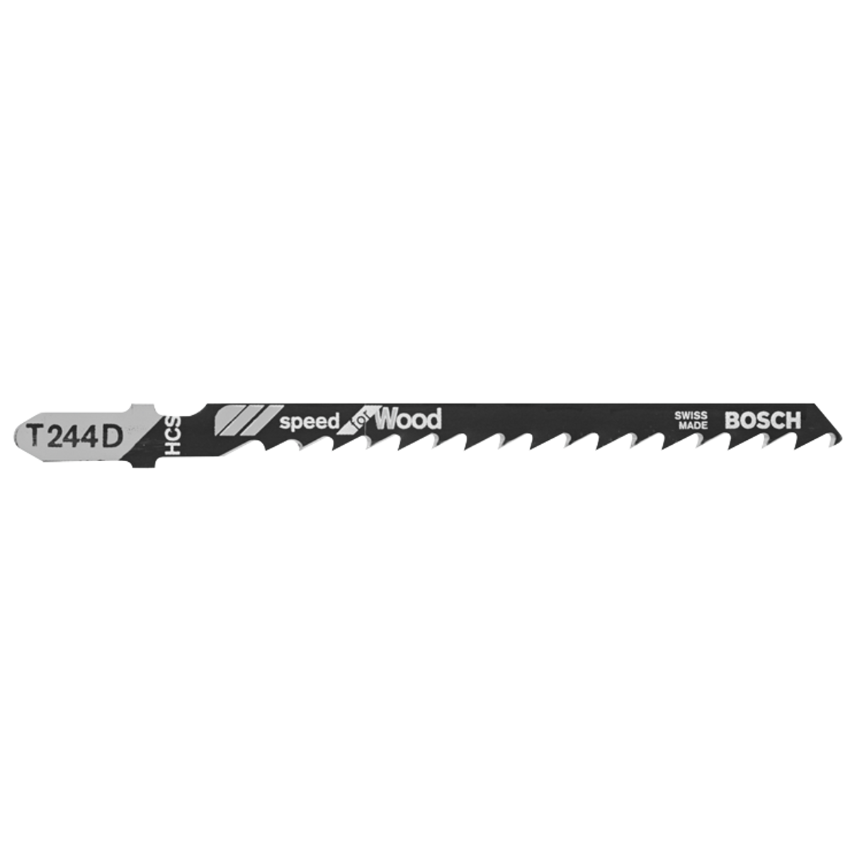 Bosch T244D100 4", 6TPI, HCS, T-Shank Jigsaw Blade (100/PK) (Per Pack)