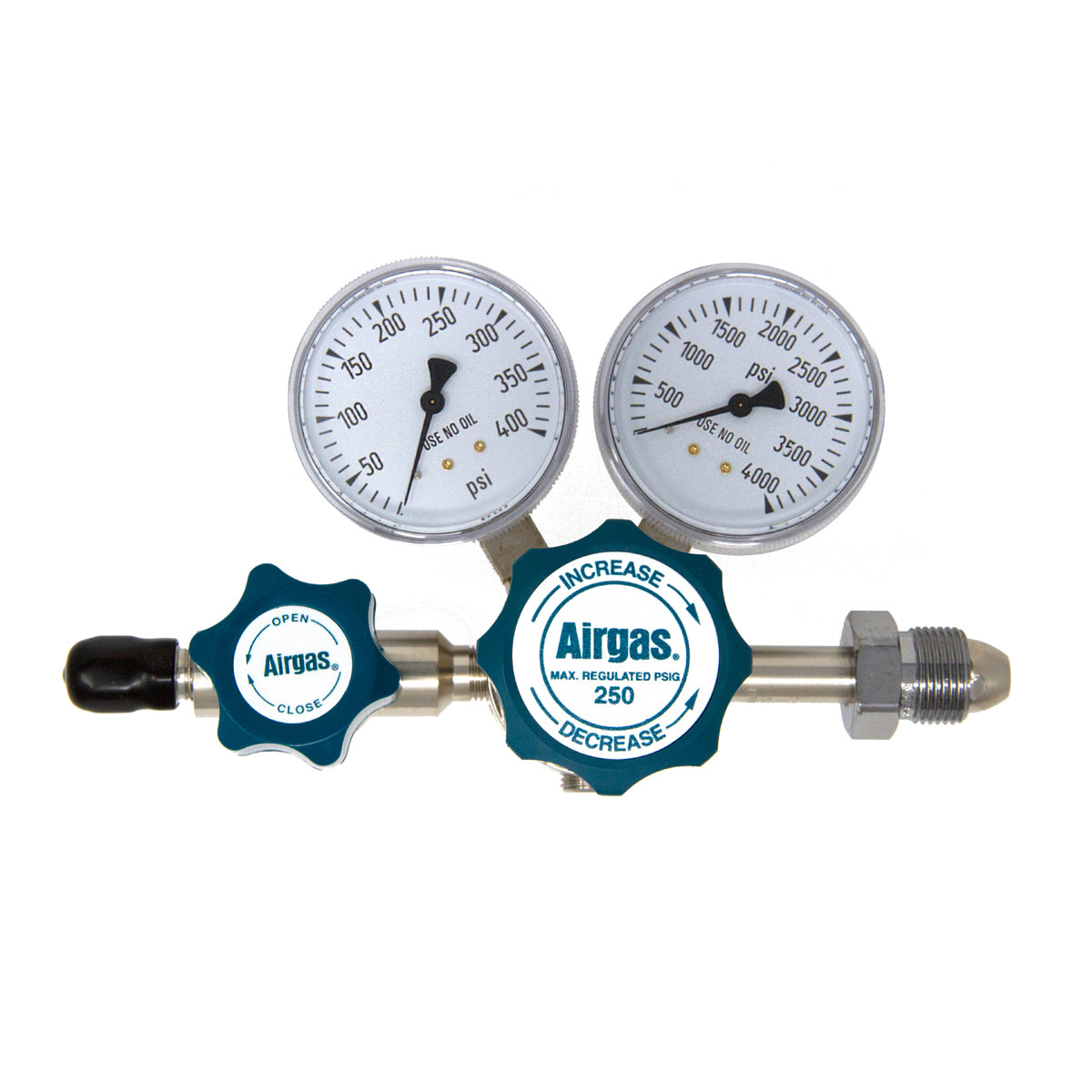 Airgas® Model N245F510 Brass High Purity Two Stage Pressure Regulator With 1/4" FNPT Connection And Non-Lubricated Check Valve