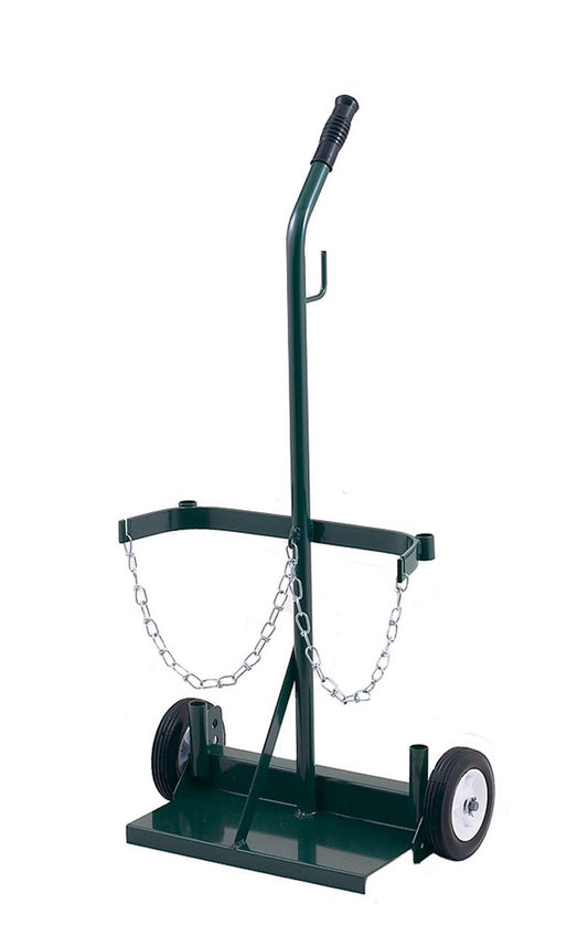 Harper™ Series 100 Cylinder Truck With 6" X 1 1/2" Semi-Pneumatic Plain BearingWheels, Uni Handle, 7" X 15" Base Plate, Cylinder Hold Chain And Hose Supports (For Small And Medium Cylinders)