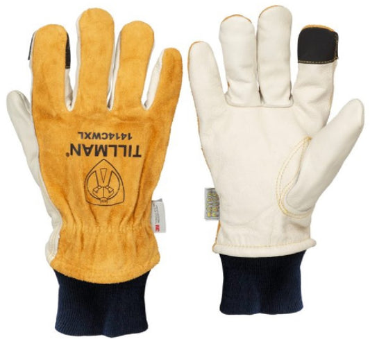Tillman® Size X-Large Bourbon Brown, Pearl, Black Cowhide And Leather Thinsulate™ Lined Cold Weather Gloves