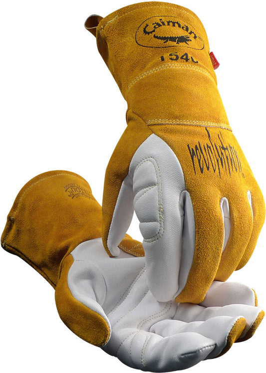 Protective Industrial Products X-Large 12" Gold Premium Goatskin Unlined Welders Gloves