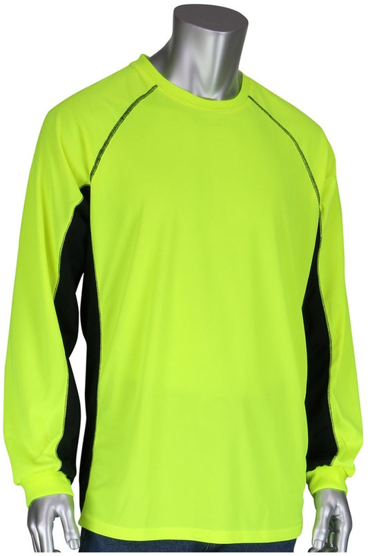 Protective Industrial Products X-Large Hi-Vis Yellow PIP® Polyester Long Sleeve Shirt