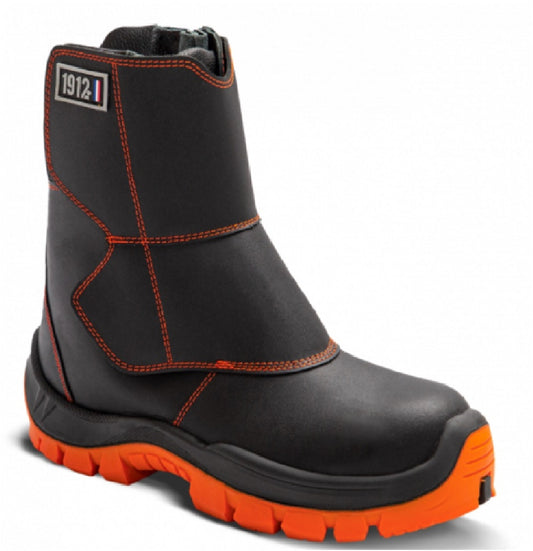 Gaston Mille Inc Size 6 Black Atna Top Leather Composite Toe Rangers Boots With PU Nitrile Insulated Sole And Sanitized® Lining