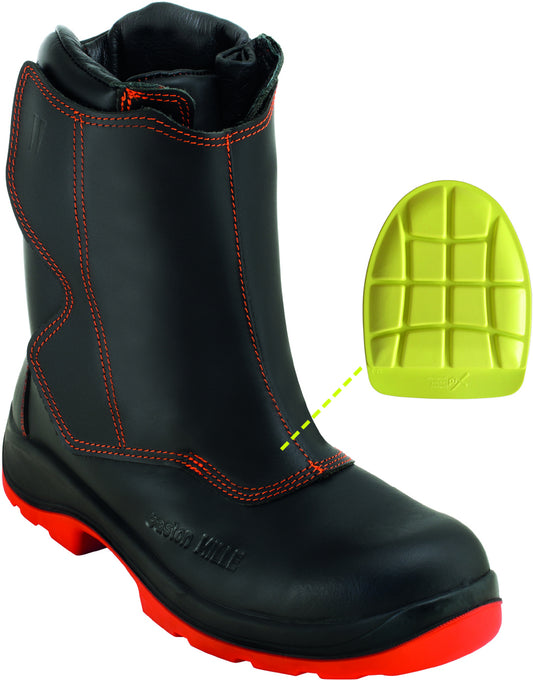 Gaston Mille Inc Size 7 Black Atna Top Millemeta® Leather Composite Toe Rangers Boots With PU Nitrile Insulated Sole And Sanitized® Lining