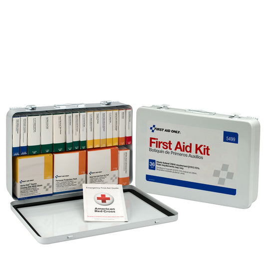 Acme-United Corporation White Metal Portable Or Wall Mount 50 Person Bloodborne Pathogens First Aid Kit