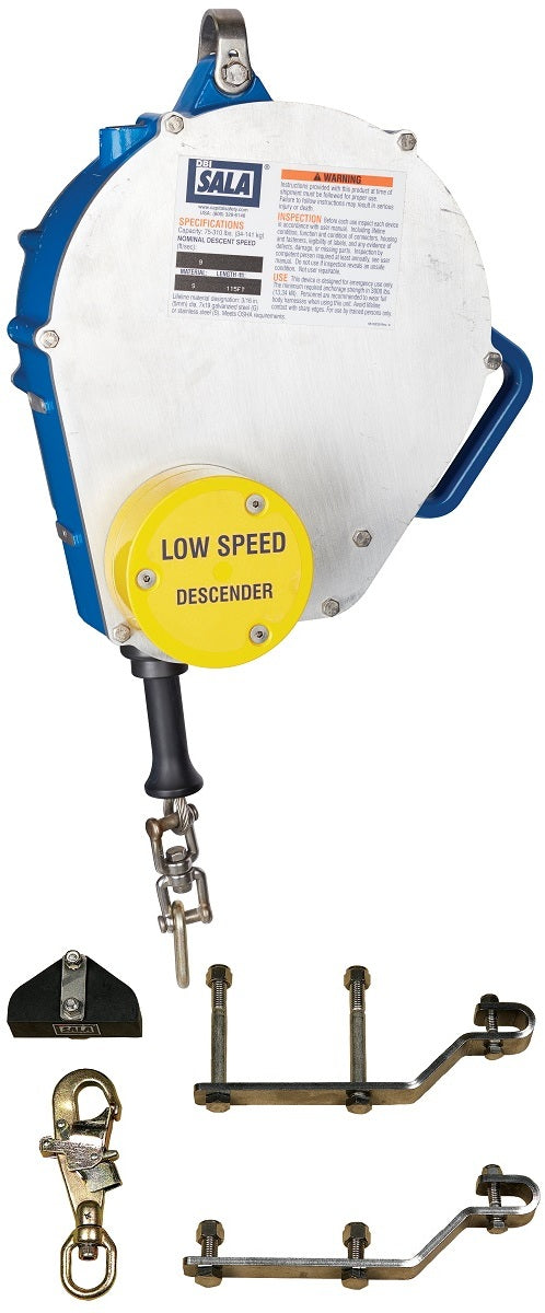 3M™ DBI-SALA® Descender - Sloped/Auto Retract Galvanized Wire Rope (310 lbs Weight Capacity)
