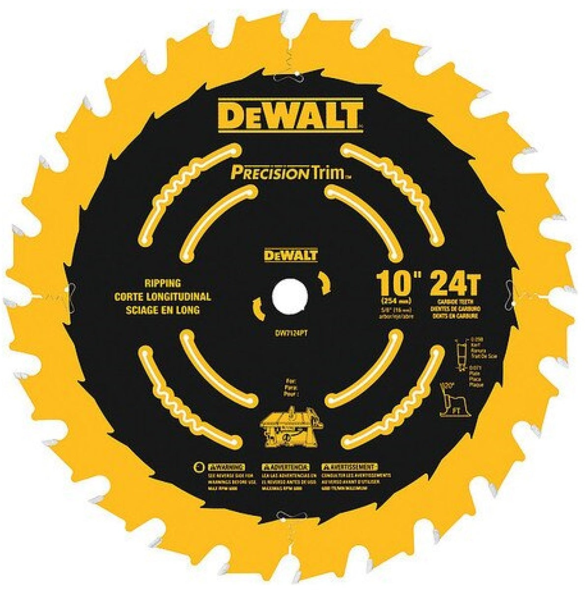 DEWALT® 10" 24 Teeth Carbide Tipped Circular Saw Blade