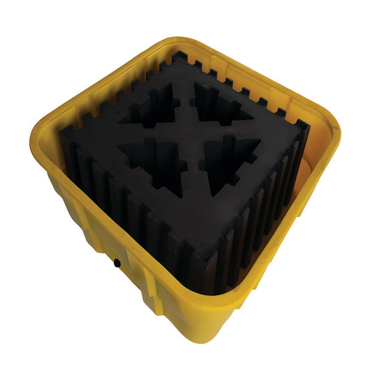 Eagle 67" X 67" X 26" Yellow HDPE IBC Spill Containment Unit