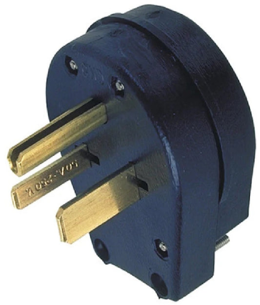 Eagle Cooper Wiring Devices 50 A/250 V Thermoplastic Black Angle Male Plug