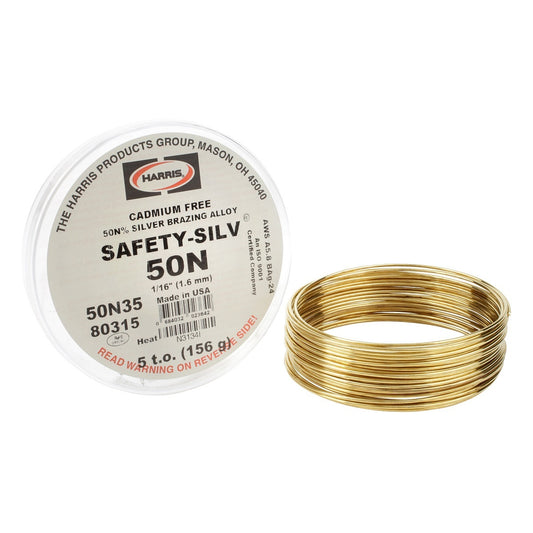 Harris® 1/16" BAg-24 Safety-Silv® 50N High Silver Brazing Alloy Filler Metal 5 toz Cup