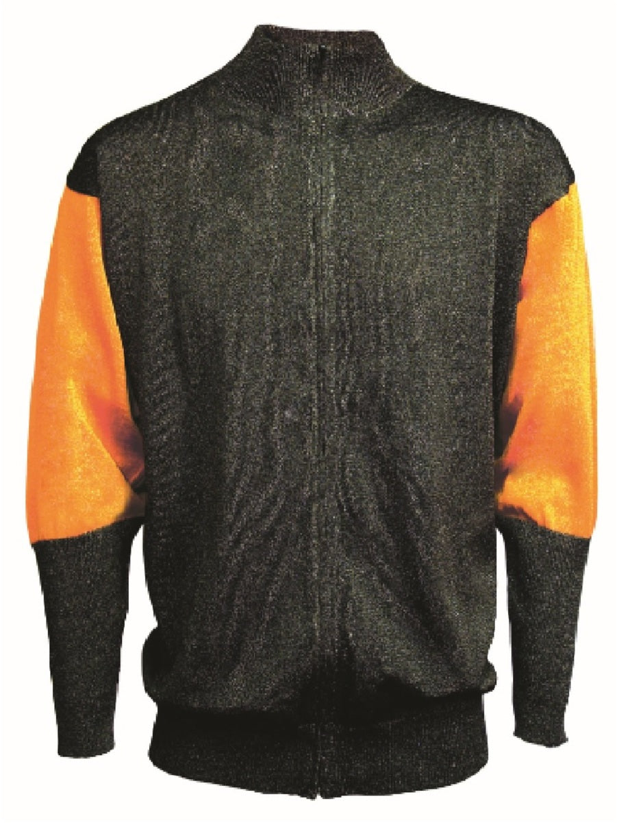Tuff-N-Lite® Small Black And Orange High Performance Polyethylene Yarn A5 - A8 ANSI Level Cut Resistant Jacket With Zipper Closure