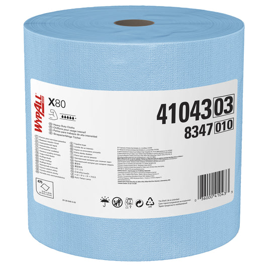 Kimberly-Clark Professional™ WYPALL® X80 1-Ply Blue Wiper (475 Per Roll)