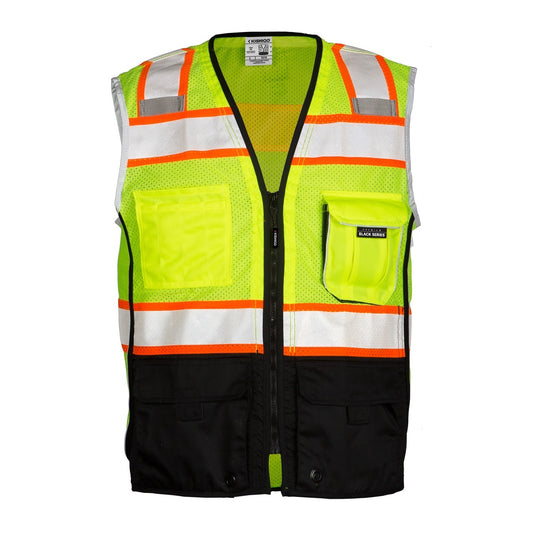 Kishigo Medium Hi - Viz Yellow Ultra-Cool™ Class 2 Polyester Black Series Vest
