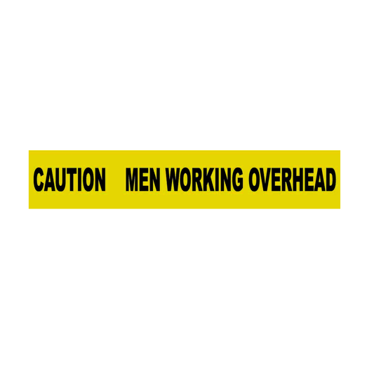 NMC™ 3" X 1000' Black/Yellow 3 mil Polyethylene Barricade Tape "CAUTION MEN WORKING OVERHEAD"