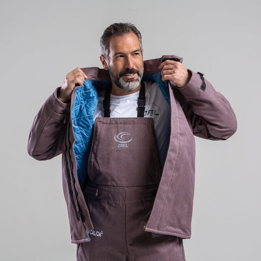 OEL X-Large Brown Para-Aramid Triple Layered Inherent Flame Resistant Jacket With Non-Metallic Zipper Hook and Loop Closure