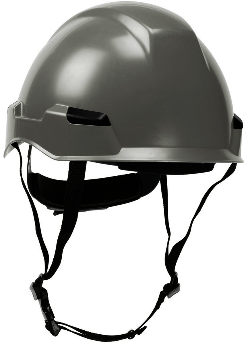 Protective Industrial Products Gray Rocky™ ABS / Polycarbonate Non-Vented Cap Style Climbing Helmet With Wheel Ratchet/4 Point Nylon Webbing Cradle Suspension