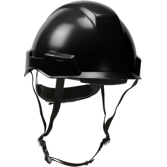 Protective Industrial Products Black Rocky™ ABS / Polycarbonate Non-Vented Cap Style Climbing Helmet With Wheel Ratchet/4 Point Nylon Webbing Cradle Suspension And MIPS Technology