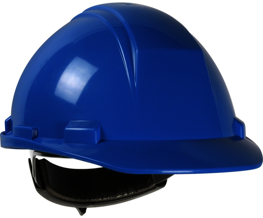 Protective Industrial Products Royal Mont-Blanc™ HDPE Non-Vented Cap Style Hard Hat With Wheel Ratchet/4 Point Nylon Webbing Cradle Suspension