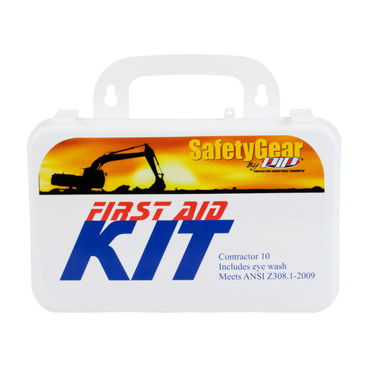 Protective Industrial Products White Plastic Portable/Wall Mount 10 Person First Aid Kit