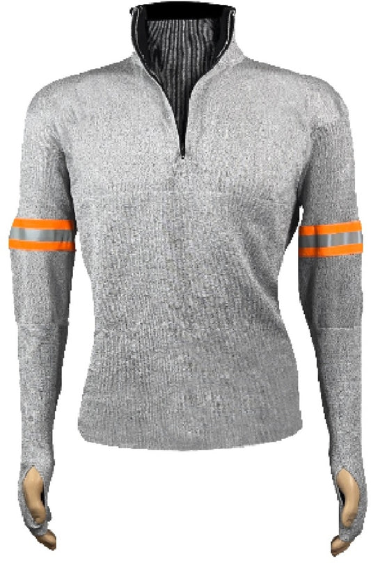Tuff-N-Lite® 2X Gray High Performance Polyethylene Yarn A6 - A8 ANSI Level Cut Resistant Pullover With Zipper Closure