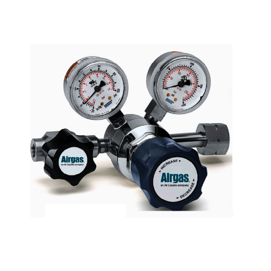 Airgas® Model 305 Brass-Plated Bar Stock Noncorrosive Gas Single Stage Regulator With CGA-320 Connection