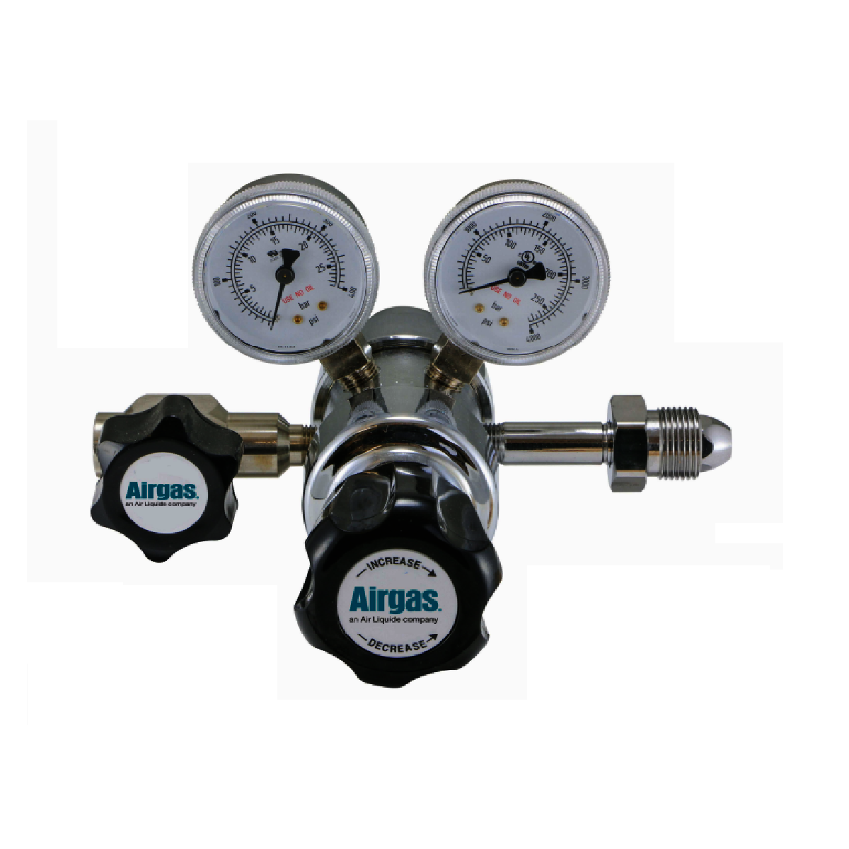 Airgas® Model 211 Chrome-Plated Brass High Purity Two Stage Regulator With CGA-320 Connection