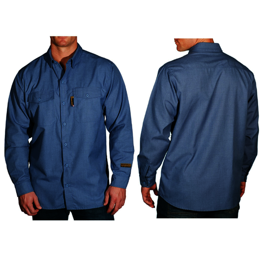 Benchmark FR® 4X Light Blue Silver Bullet FR Viscose Aramid Nylon Antistat Flame Resistant Premium Work Shirt With Button Front Closure