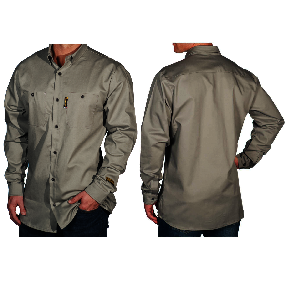 Benchmark FR® 5X Light Gray Benchmark 2.0 Cotton Flame Resistant Work Shirt With Button Front Closure
