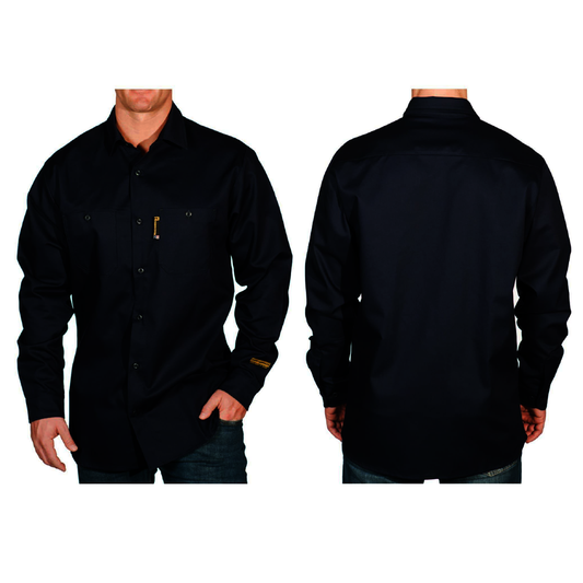 Benchmark FR® Large Navy Benchmark 2.0 Cotton Flame Resistant Work Shirt With Button Front Closure